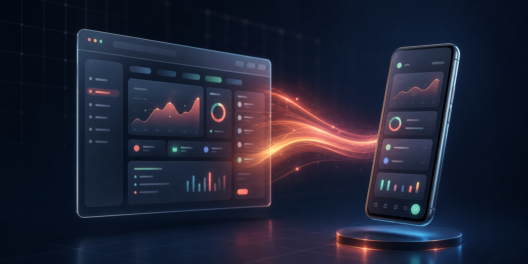 A responsive web app transforming into a polished Android app